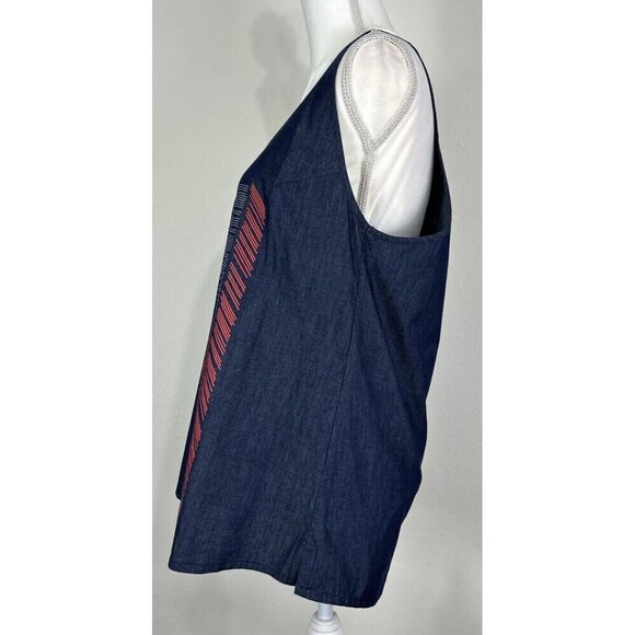 Make It Good Aztec Boho Print Navy Sleeveless Top/Tank Size Large - Picture 6 of 10